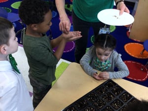Preschool Receiving Seeds to Plant